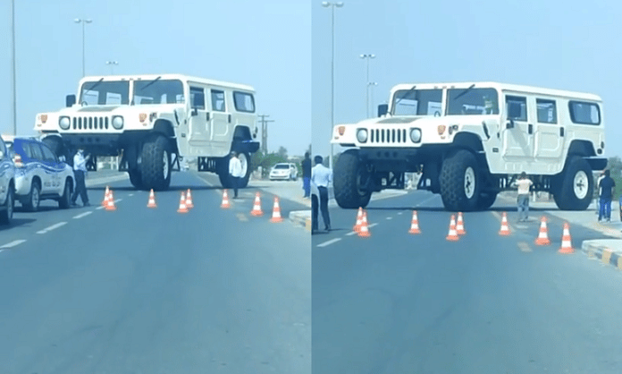 worlds largest hummer h1 driving in dubai